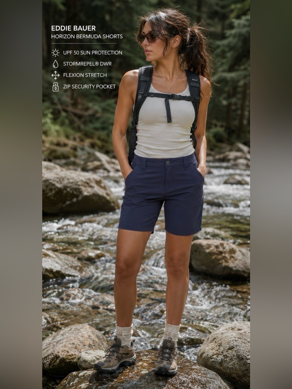 Eddie Bauer Horizon Bermuda Shorts - Navy
